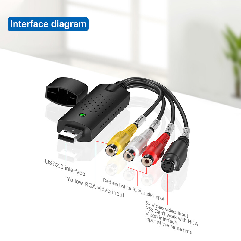 USB 2.0 Audio TV Video VHS to DVD VCR PC DVR HDD Converter Adapter Capture Card