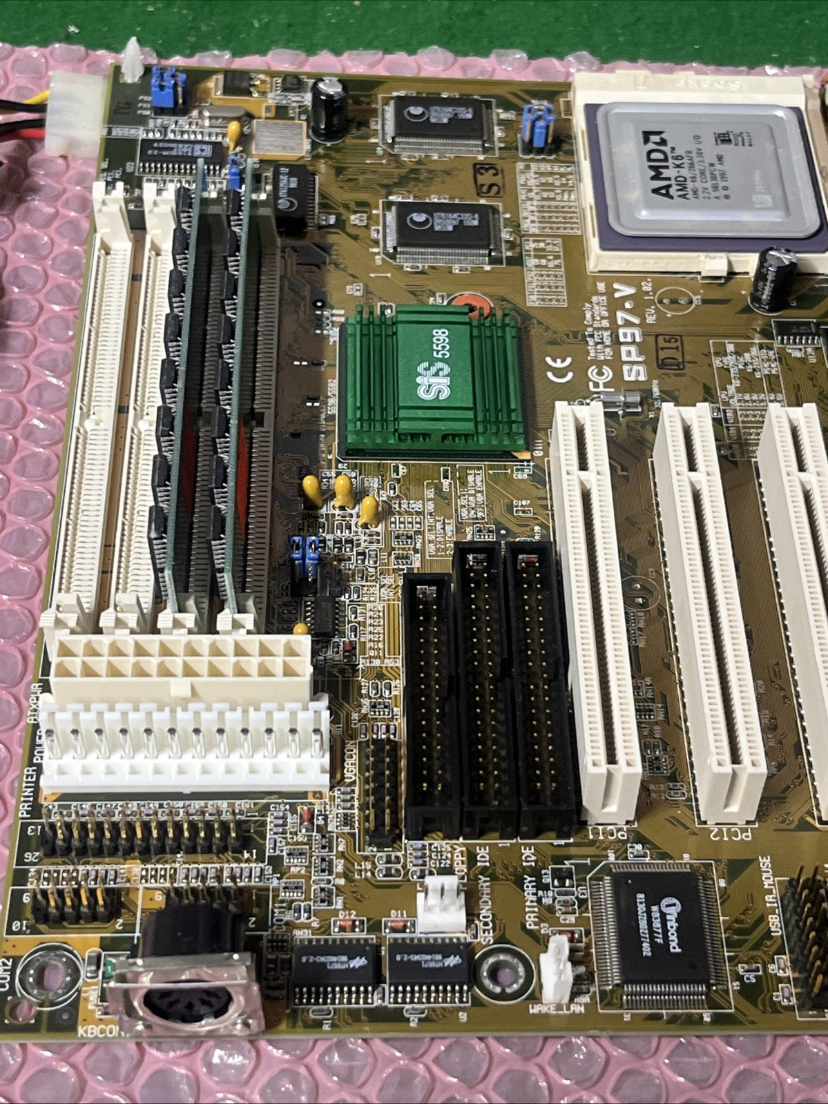 ASUS SP97‑V Socket 7 Motherboard + AMD‑K6 CPU + RAM – Vintage Retro PC – @MB2