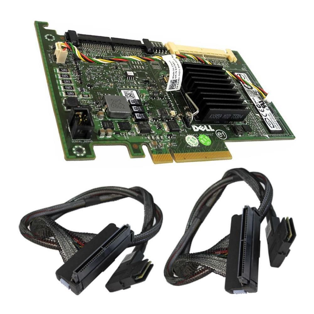 DELL PERC 6/I 3Gb/s PCIe x8 SAS RAID Controller 0T954J + 2x SAS Cables + BBU