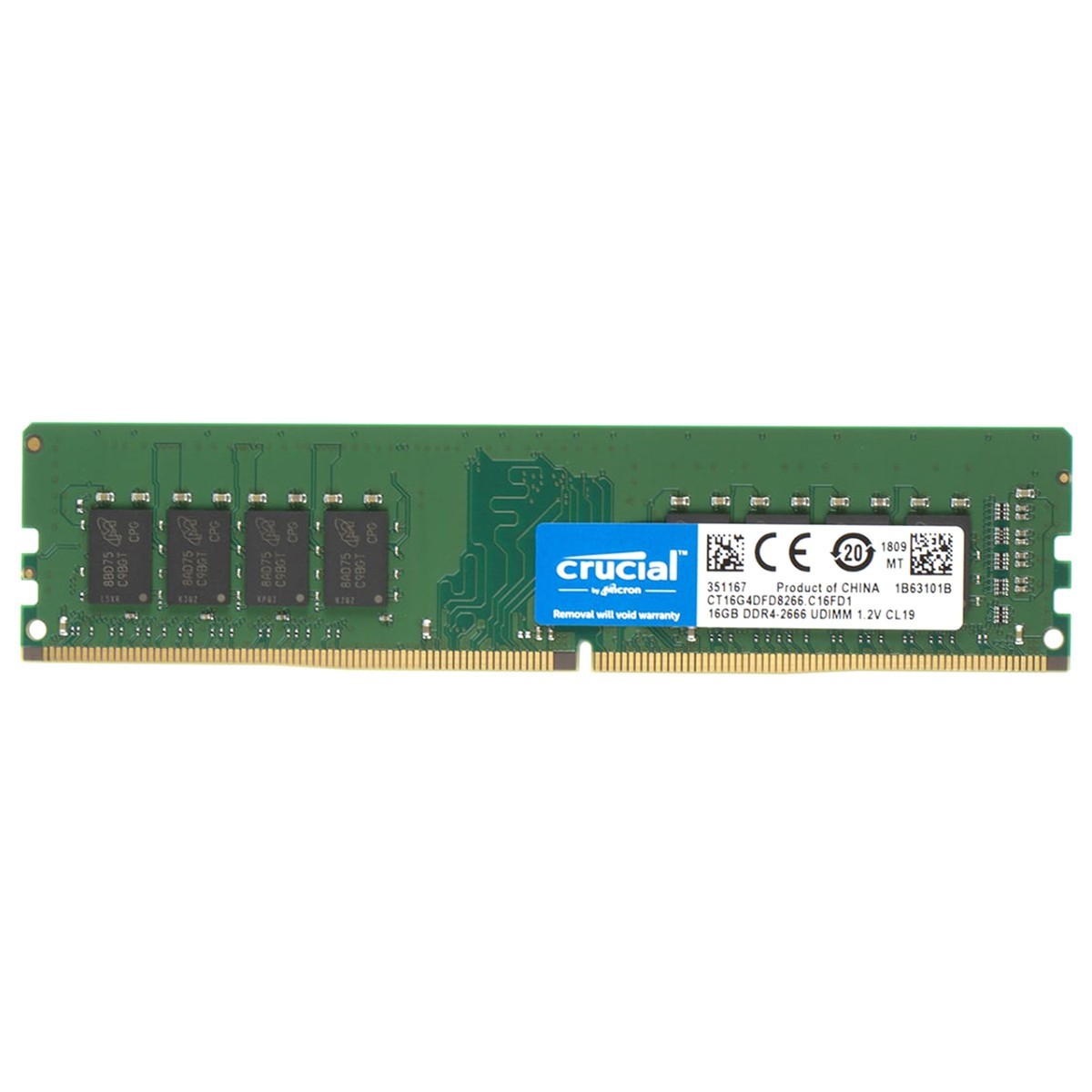 Crucial 16GB DDR4 2666MHz PC4-21300 UDIMM PC Memory RAM CT16G4DFD8266.M16FJ