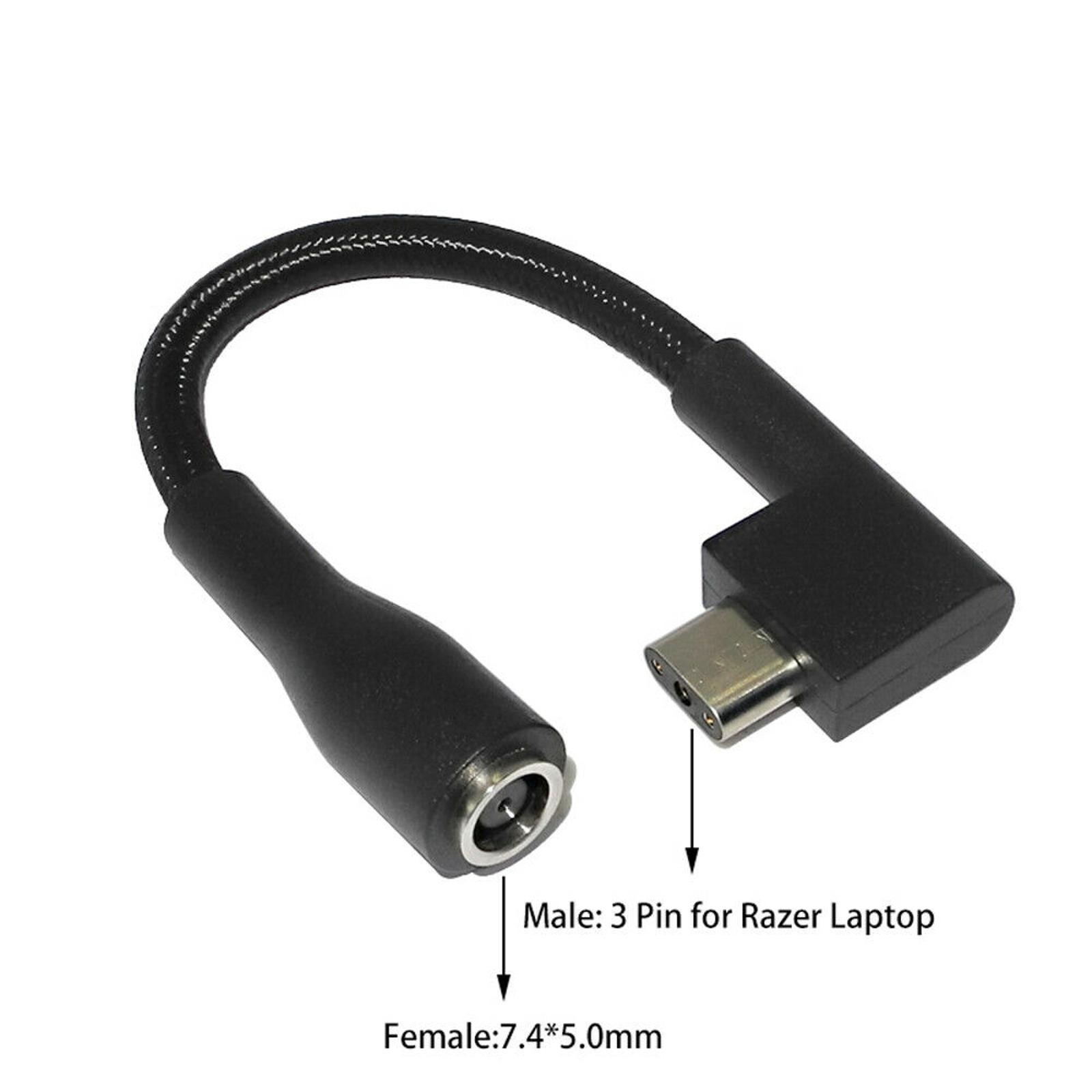 DC 7450 Female to 3 Pin Plug Adapter Converter Laptop Cable For Razer Blade 15 N
