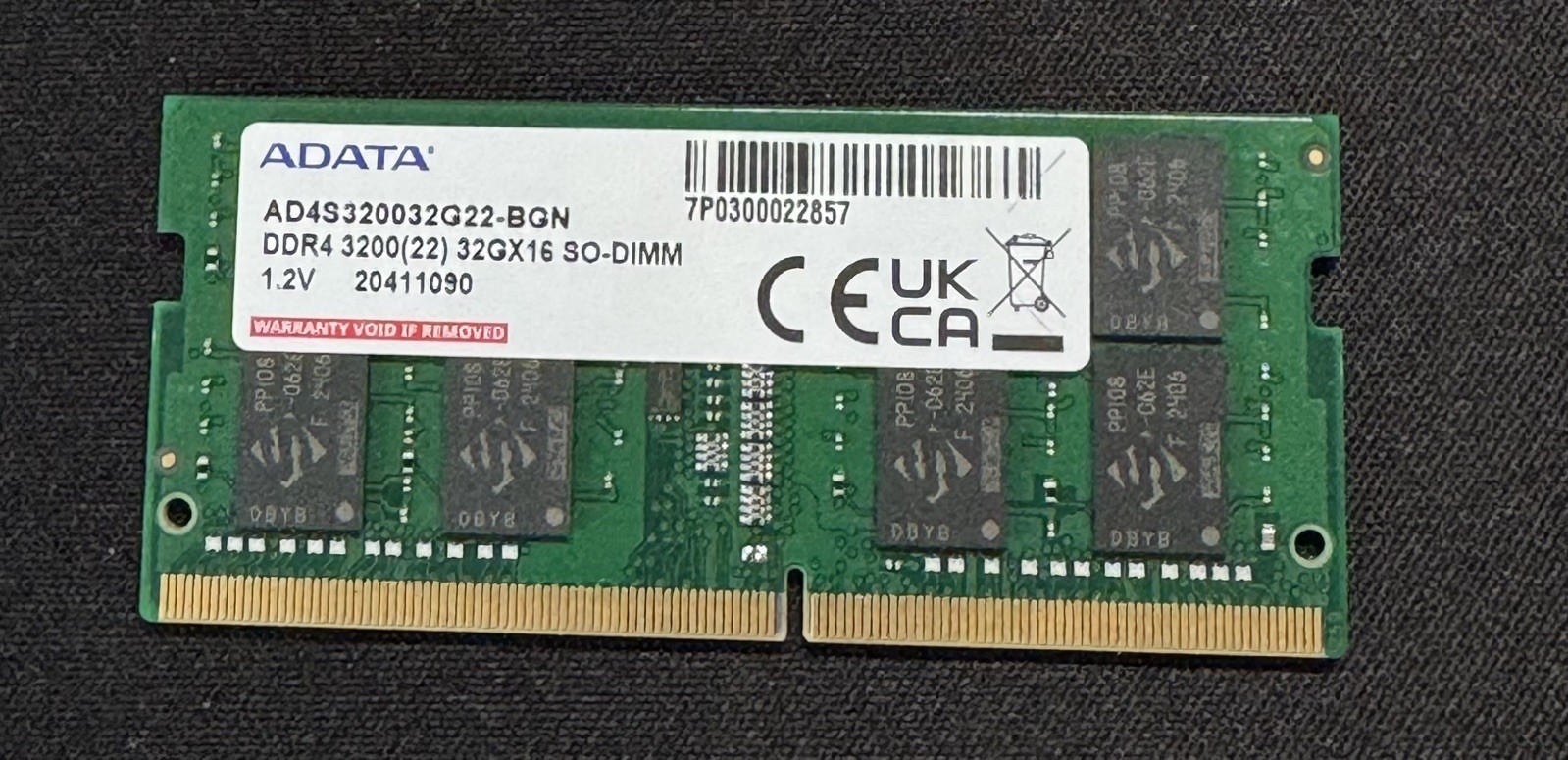 ADATA 32GB DDR4-3200 SO-DIMM Laptop Memory RAM AD4S320032G22-BGN