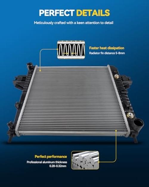 Aluminum Replacement Radiator for 2002-2004 2002-2004 Ram 1500 4.7L/5.7L/3.7L