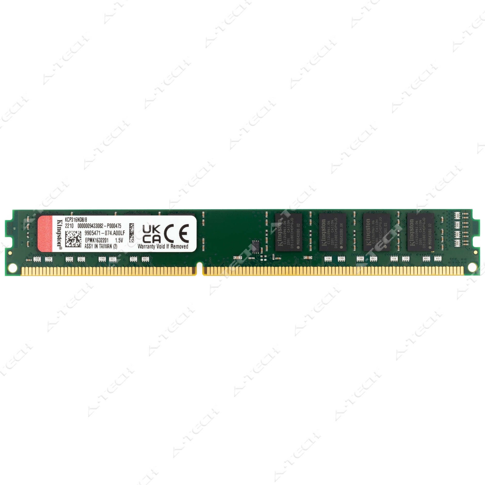 Kingston 8GB DDR3 1600 MHz PC3-12800 2Rx8 DIMM Desktop Memory RAM (KCP316ND8/8)