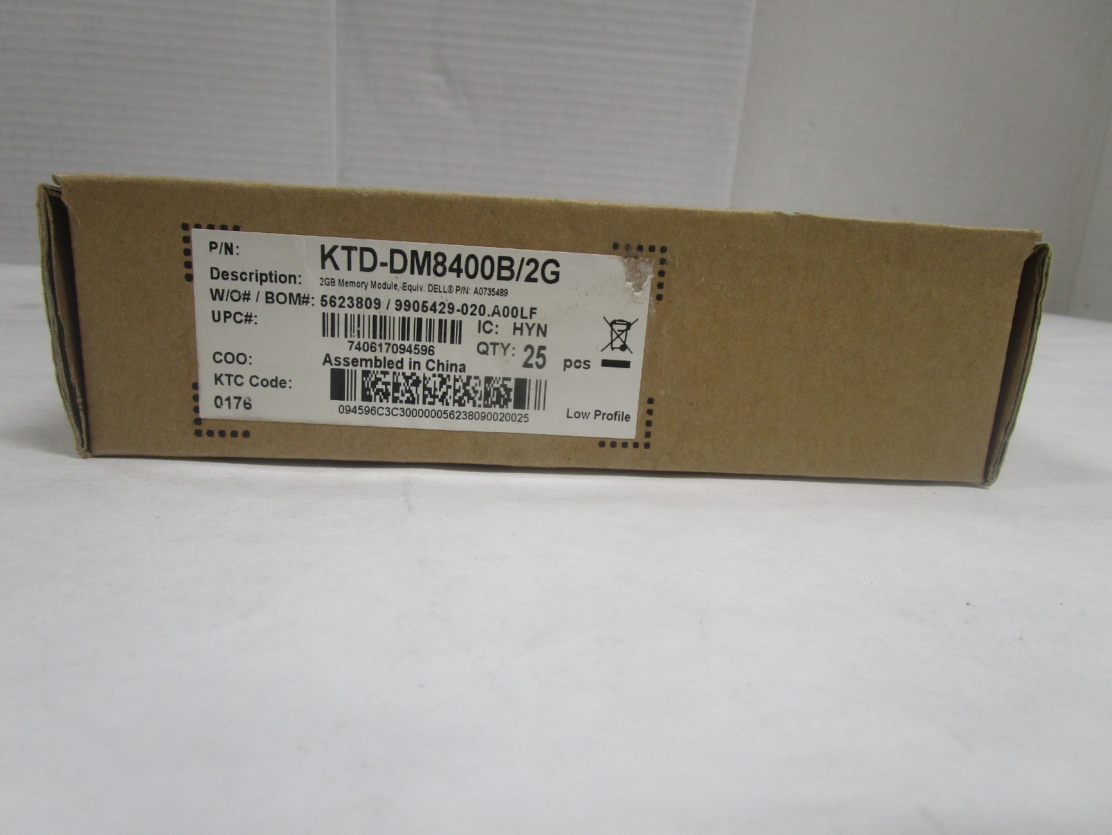 KINGSTON 2GB Desktop Memory Low Profile KTD-DM8400B/2G NEW SEALED BOX OF 25