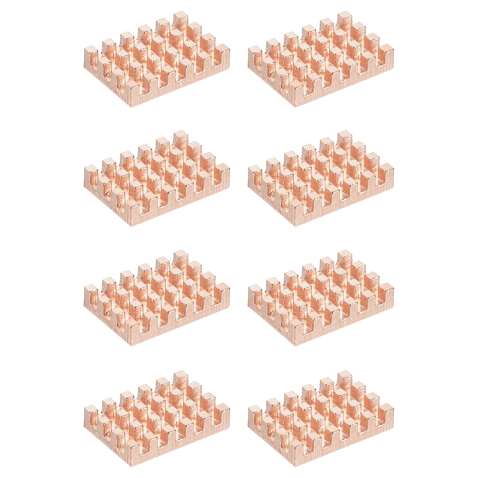 8 Pcs Copper Heatsink 10x15x3mm, Heat Sink Cooler Radiator for Raspberry Pi