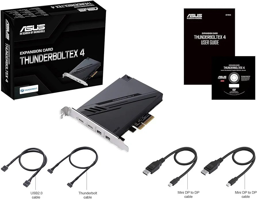 ASUS ThunderboltEX 4 Card with 2 Thunderbolt 4 Ports and DisplayPort 1.4 Support
