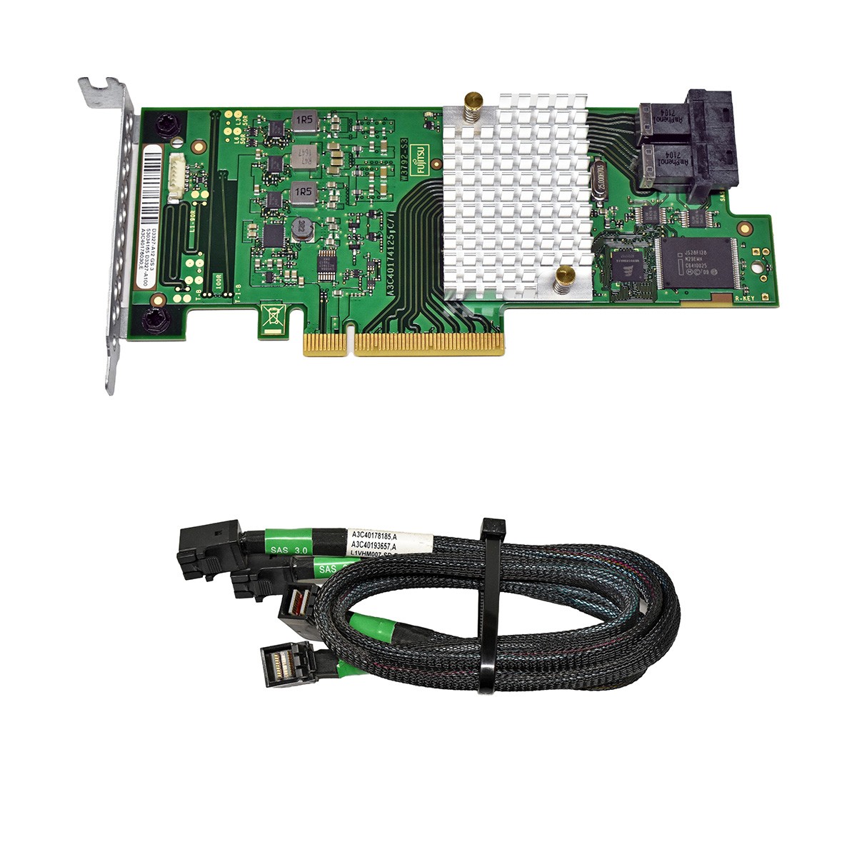 Fujitsu RAID Controller D3327-A12 GS3 A3C40176030 8-Port 2x SFF-8643 2xSAS Cable