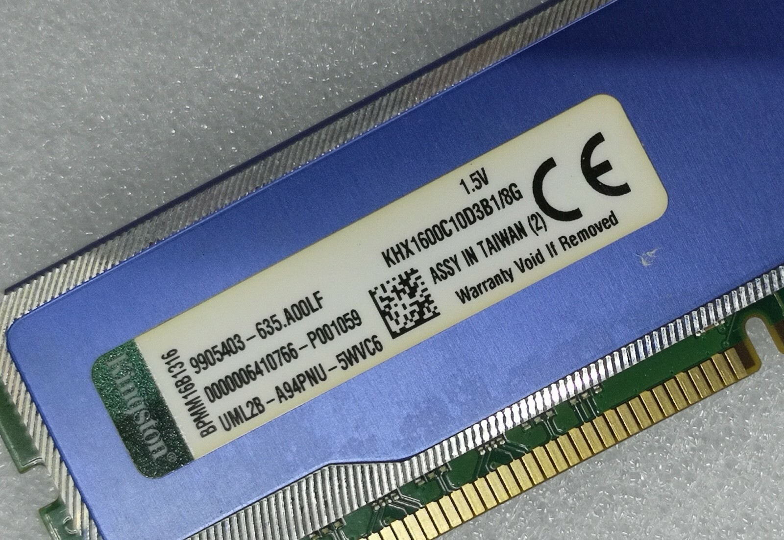 Kingston 8GB DDR3 1600MHz Desktop RAM Hyperx BLU KHX1600C10D3B1/8G DIMM 1.5v