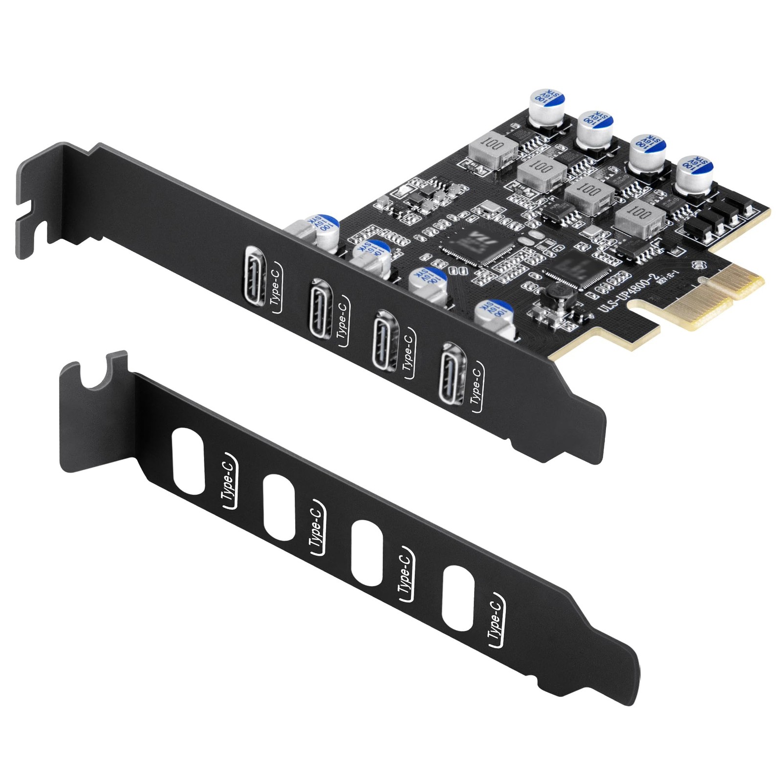 4 Ports USB PCIE Card 4X Type C PCIe USB 3.0 Expansion Card with Low Profile …
