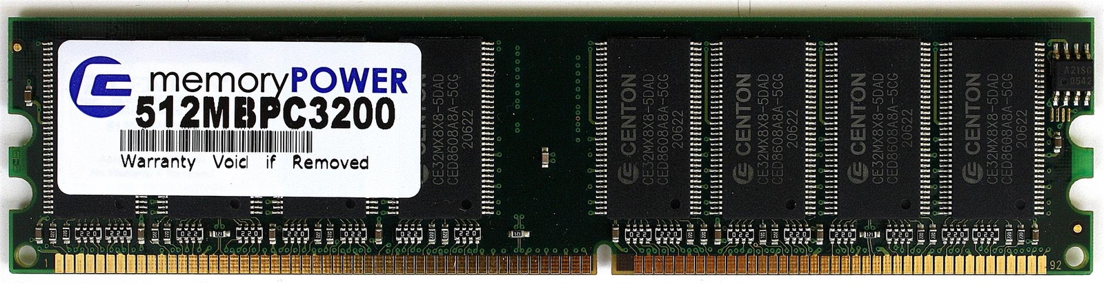 MEMORY CENTON CE32MX8X8-5DAD 512MB PC3200, D68001H