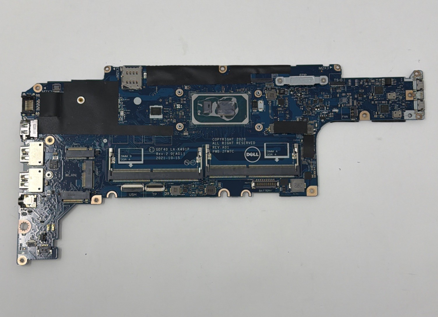 Dell Latitude 5420 i7-1185G7 3.0GHz Motherboard, LA-K491P, 3P5X2