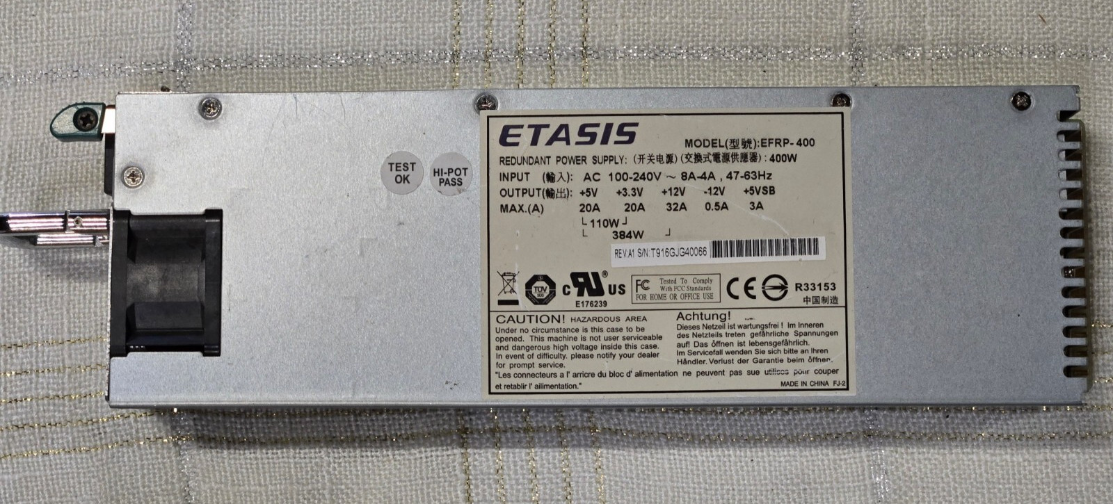 ETASIS Power Supply Unit EFRP-400INF 400W AC 100-240V