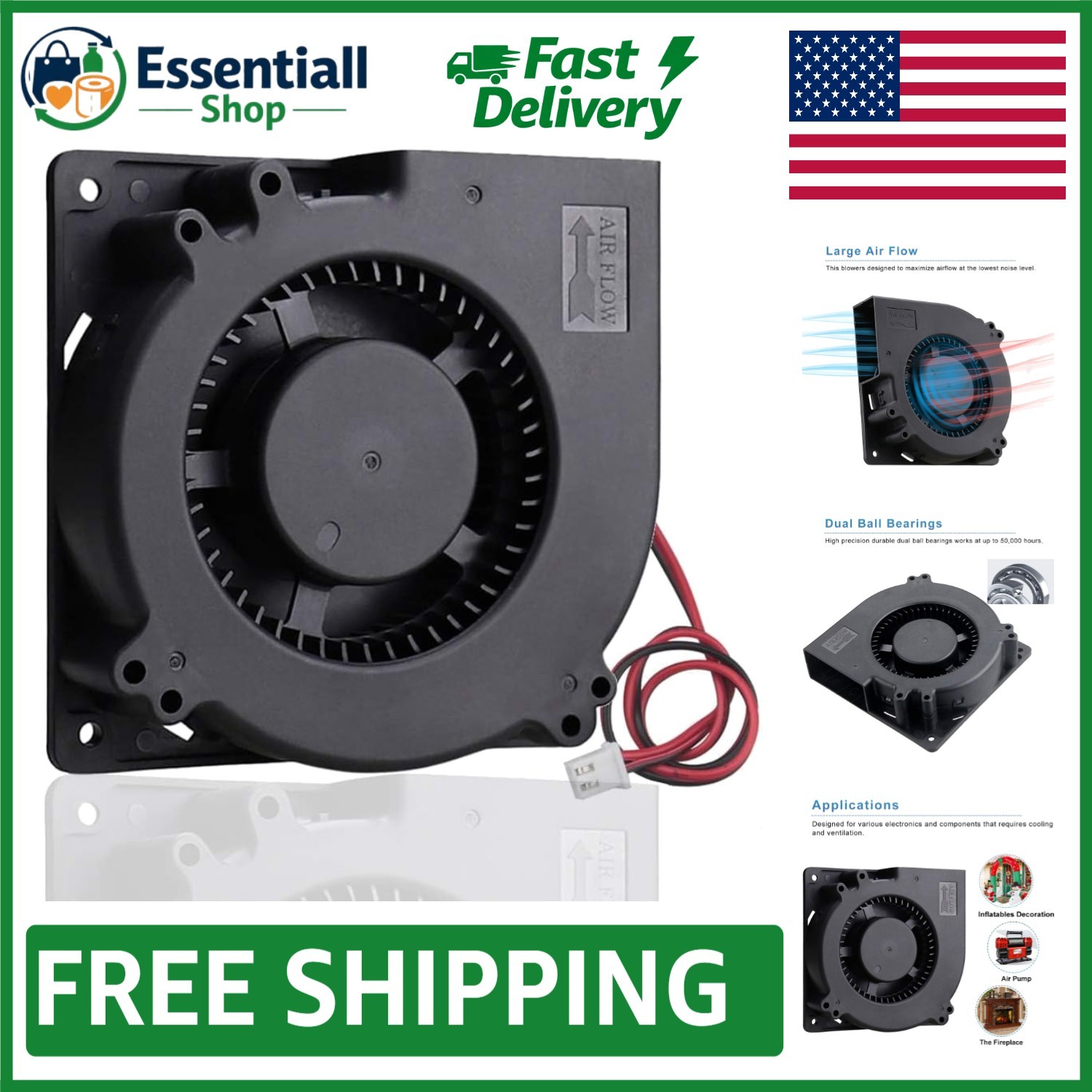 Compact Brushless Radial Blower Fan 24V – Ideal for Electronics & Tight Spaces