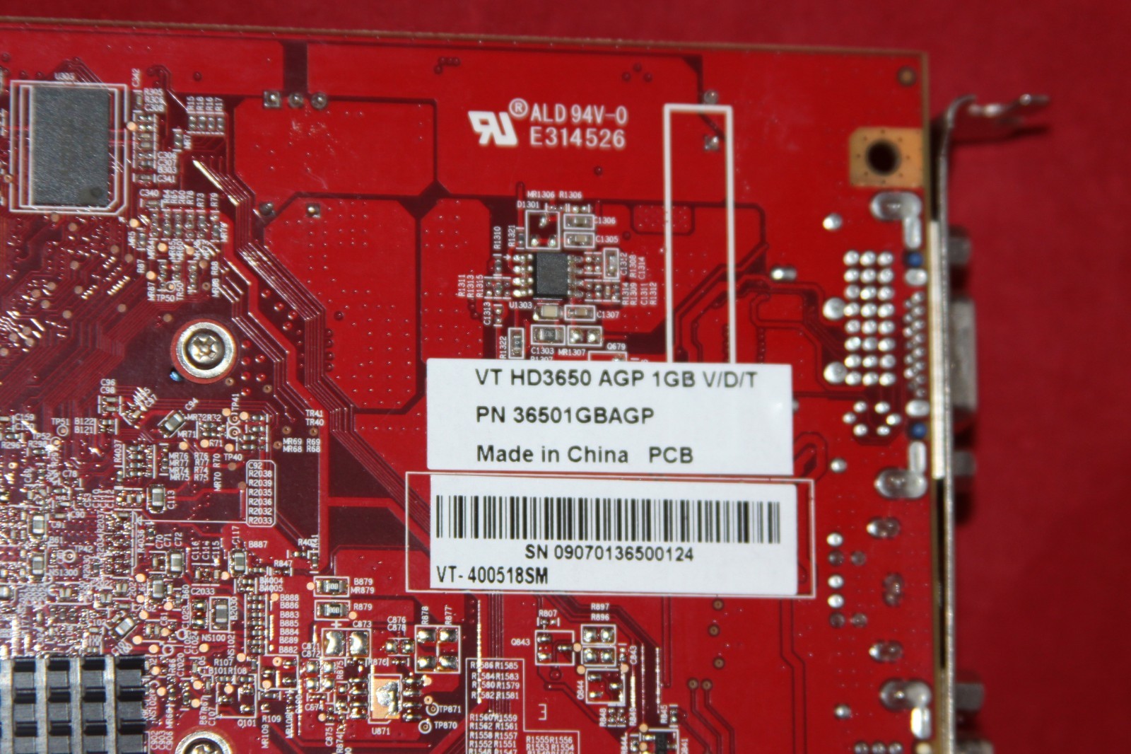 Visiontek ATI Radeon HD 3650, 1GB, AGP Graphics Card (36501GBAGP, VT-400518SM)
