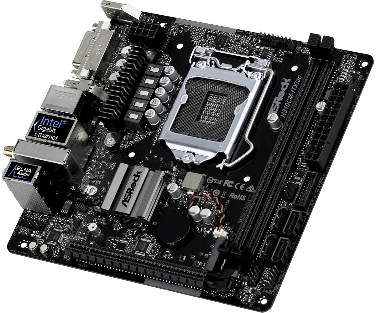 ASRock H310CM-ITX/ac Motherboard Intel H310 Mini-ITX LGA1151 DDR4 M.2 Core DVI