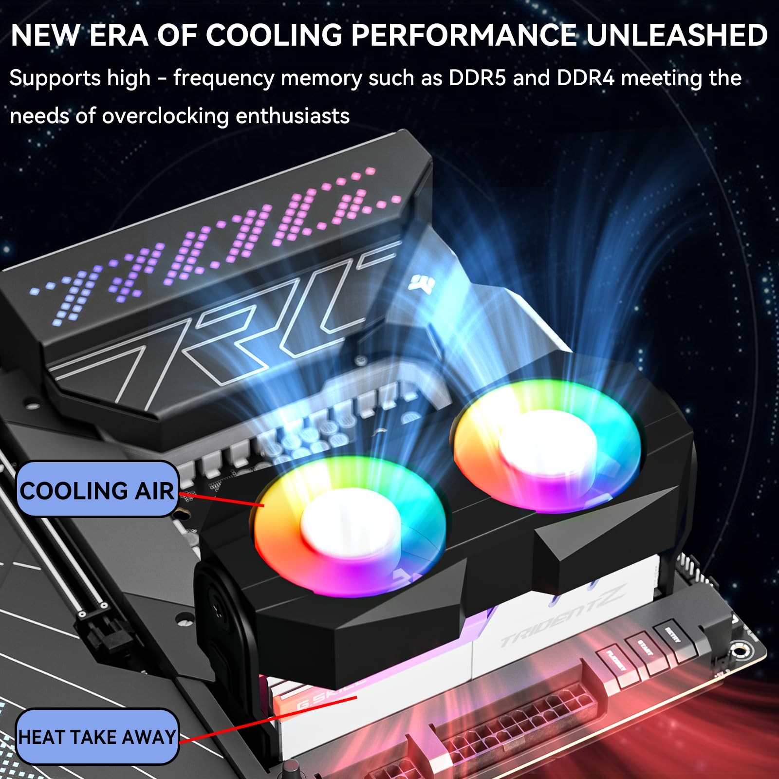 X5 Memory RAM Cooling Fans, 5V/3Pin ARGB Light Effect RAM Cooler with Dual 60…