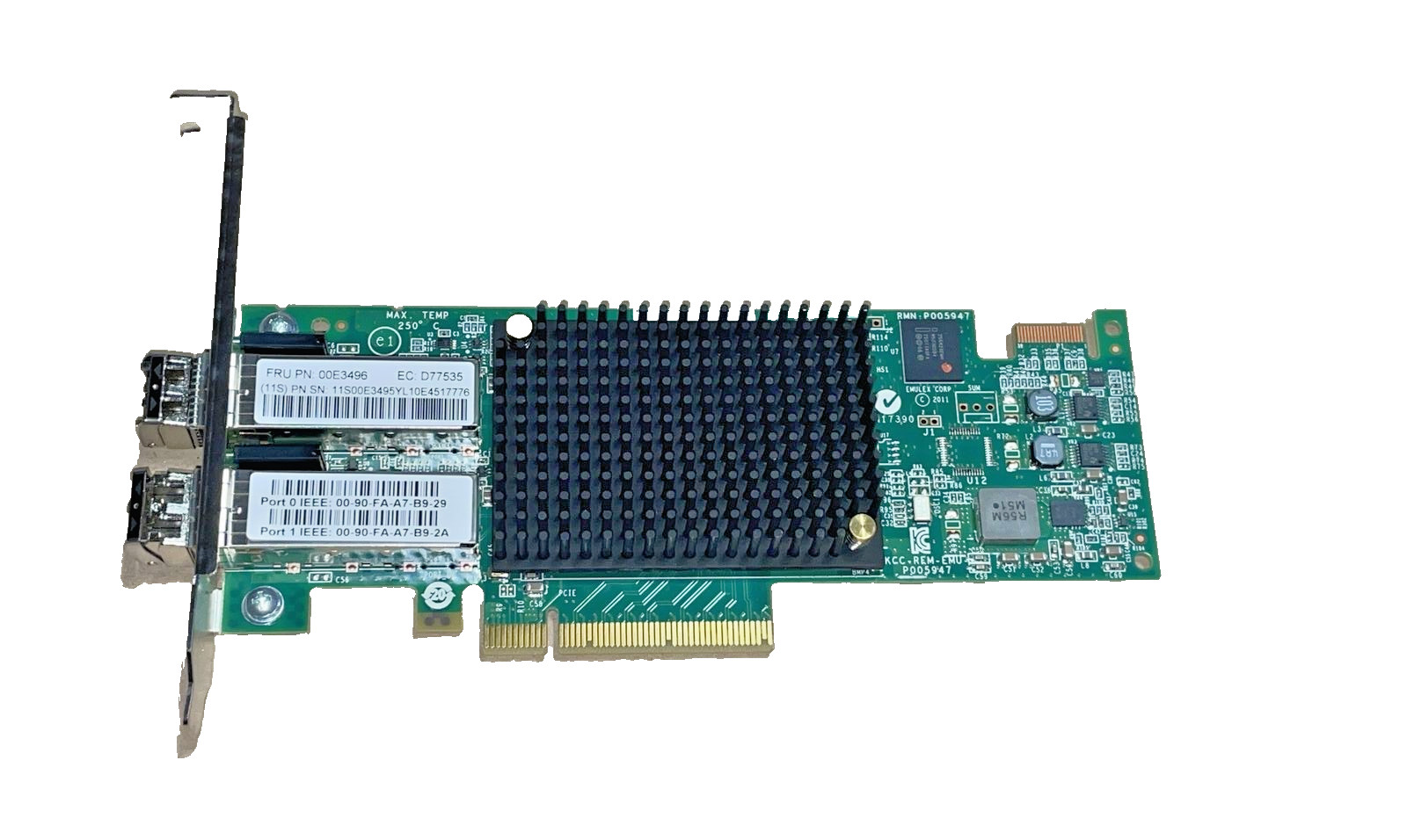 IBM 00E3496 577F LPE16002 Dual Port Fibre 16Gb/s PCIe Adapter FP + 2x 16G SFP