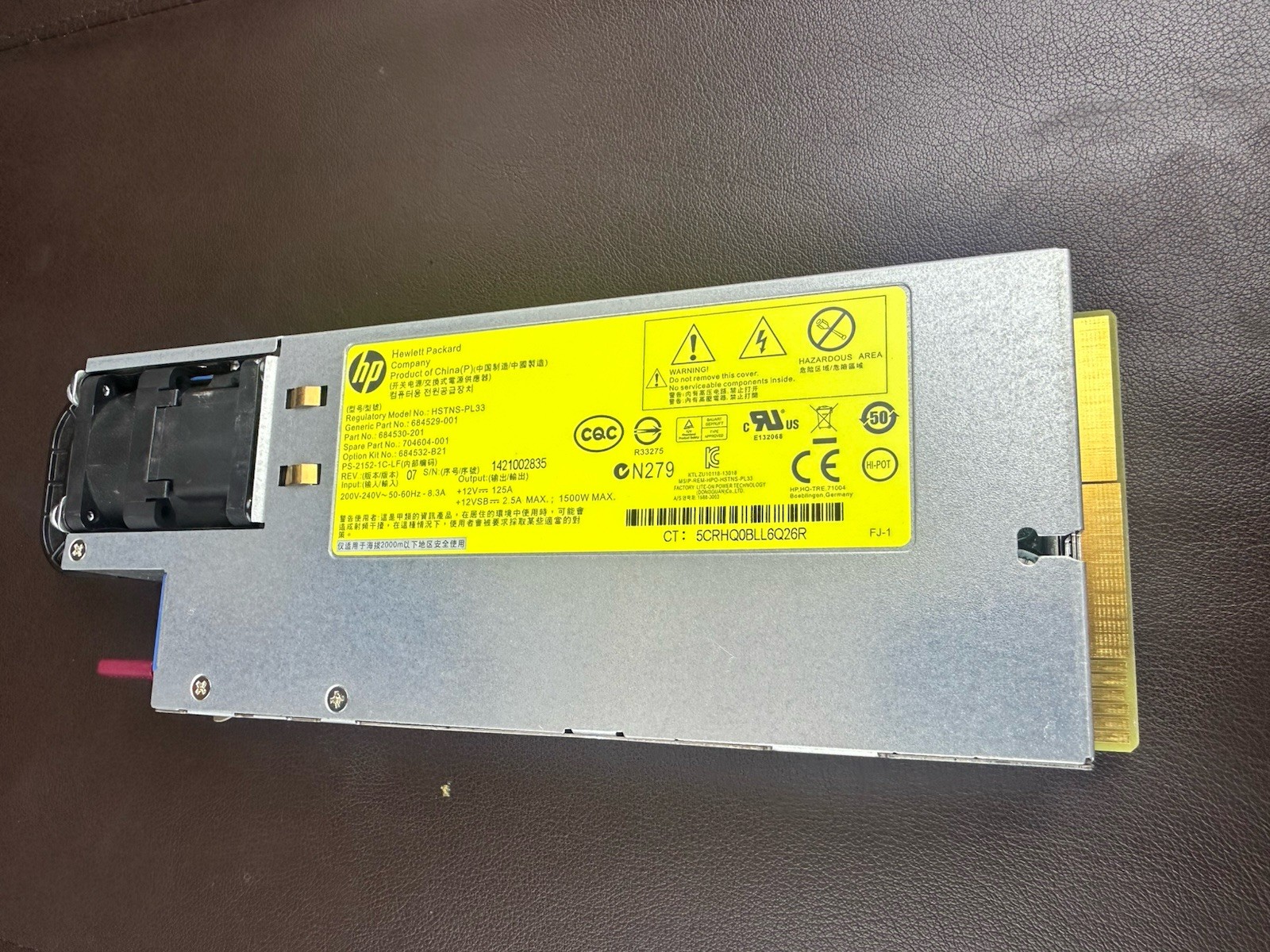 HP Platinum Plus 1500W Power Supply – HSTNS-PL33