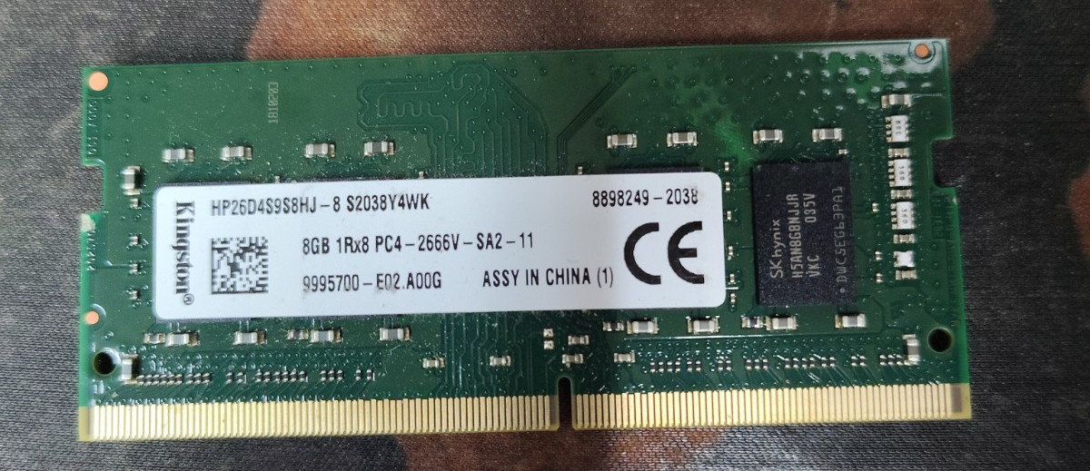 8GB Kingston DDR4-2666 1Rx8 Laptop RAM PC4-21300 HP26D4S9S8HJ-8 SODIMM Memory