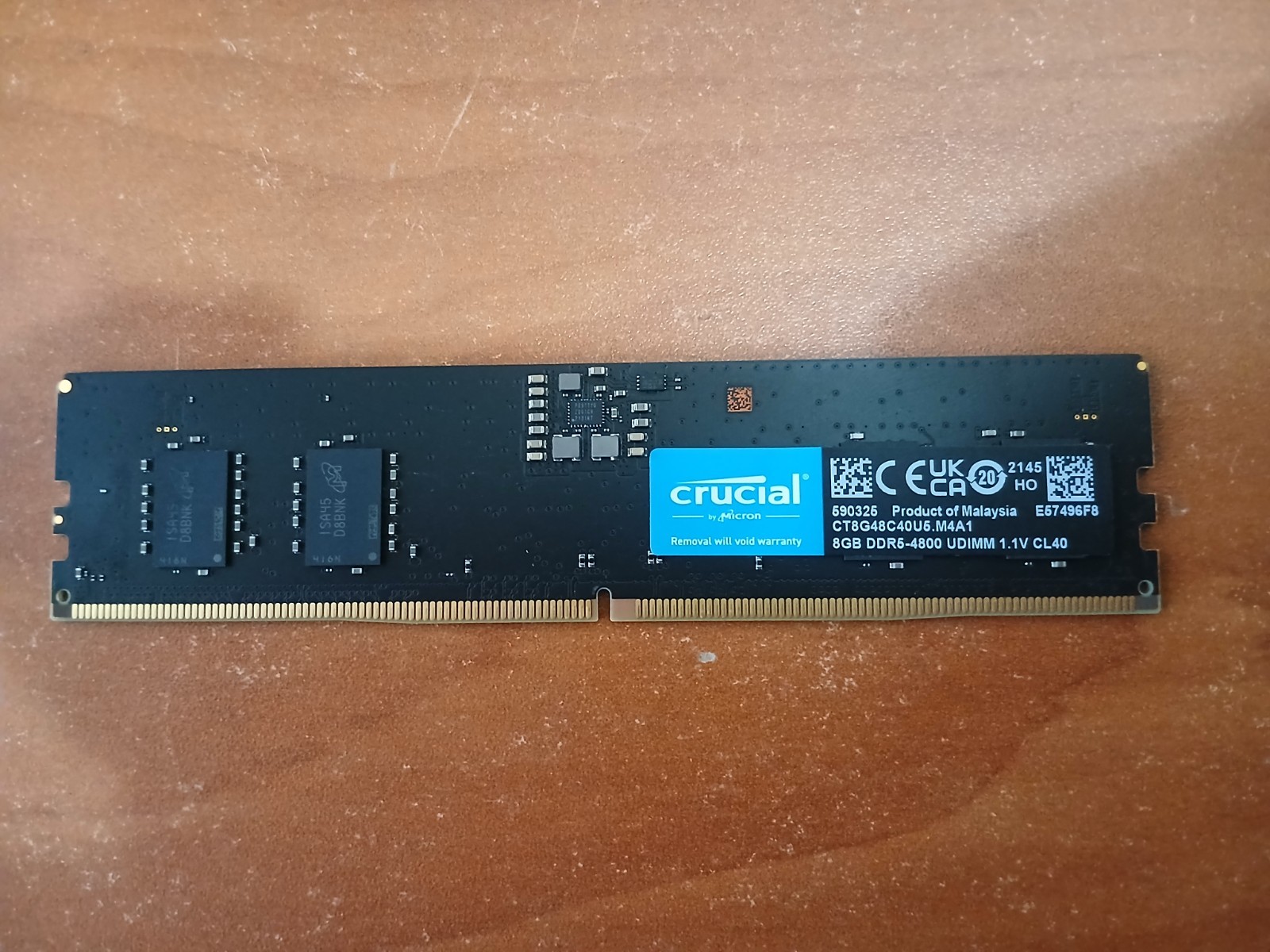 1x8GB Crucial Micron DDR5-4800 RAM Memory Desktop (CT8G48C40U5)