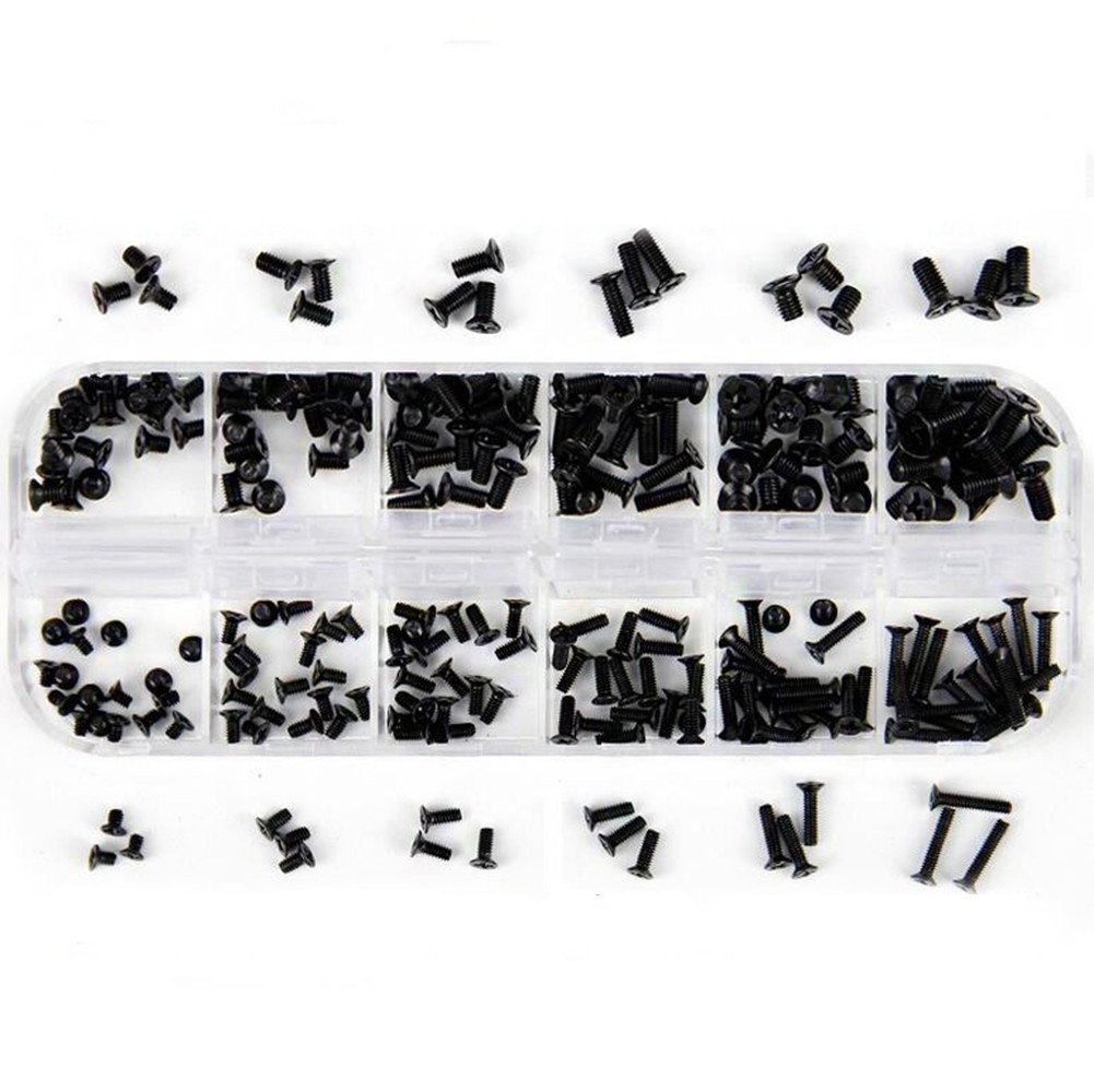 240-Piece Alloy Steel Screw Set for Laptop Repair – Flat Head and Point Styles