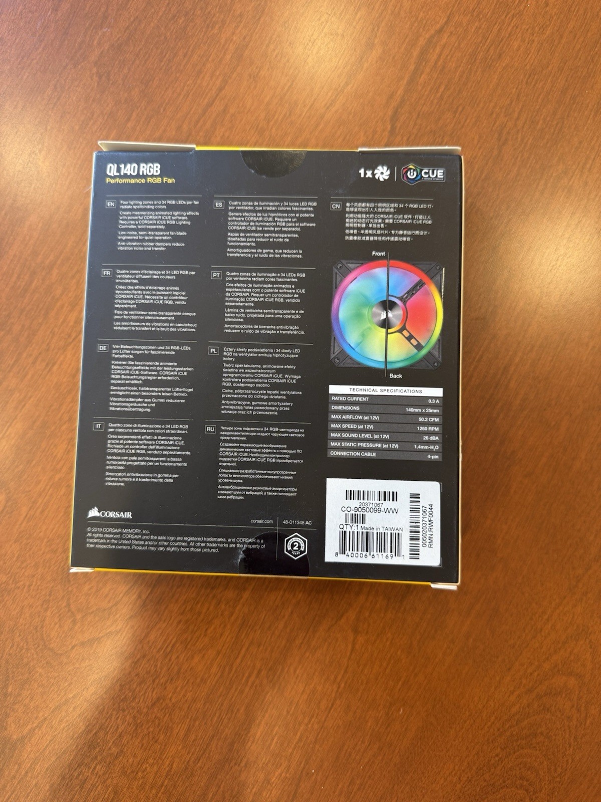 Corsair QL140 RGB 140mm PWM Performance RGB Fan iCUE CO-9050099-WW Sealed – BNIB