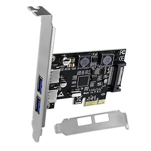 2-Ports PCIE USB 3.0 (USB 3.1 GEN1) 5Gbps Expansion Card for Desktop PCIE-U302A