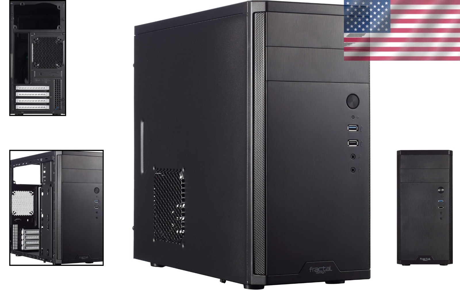 Core 1100 Mini Tower Case – Brushed Aluminum Front Panel