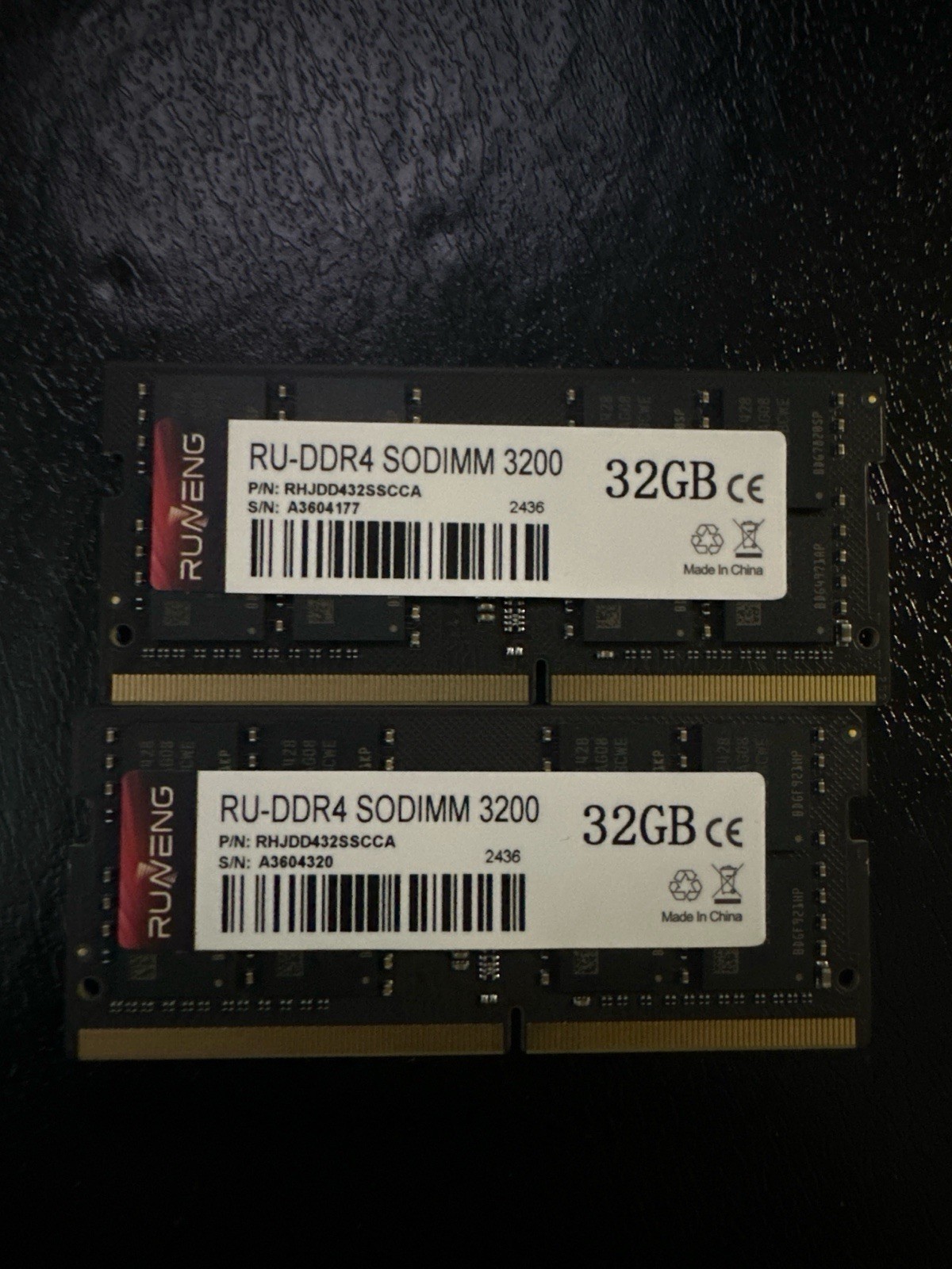 Runeng 64GB Kit (2x32GB) DDR4 3200MHz SODIMM Laptop RAM PC4-25600 260-Pin