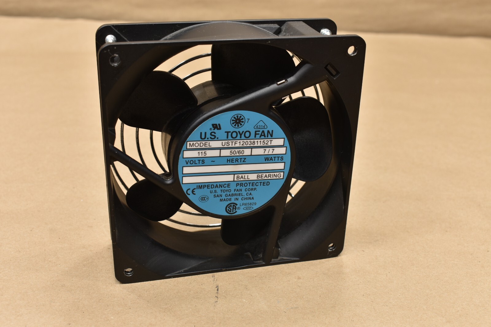Lot Of 2 U.S. TOYO USTF120381152T Ball Bearing Case Fan 115VAC, 50/60 Hz ,7W