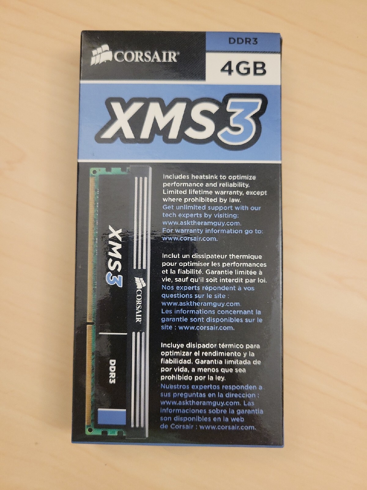 Corsair XMS3 4GB DDR3 1333MHz C9 kit for Desktop – CMX8GX3M2A1333C9