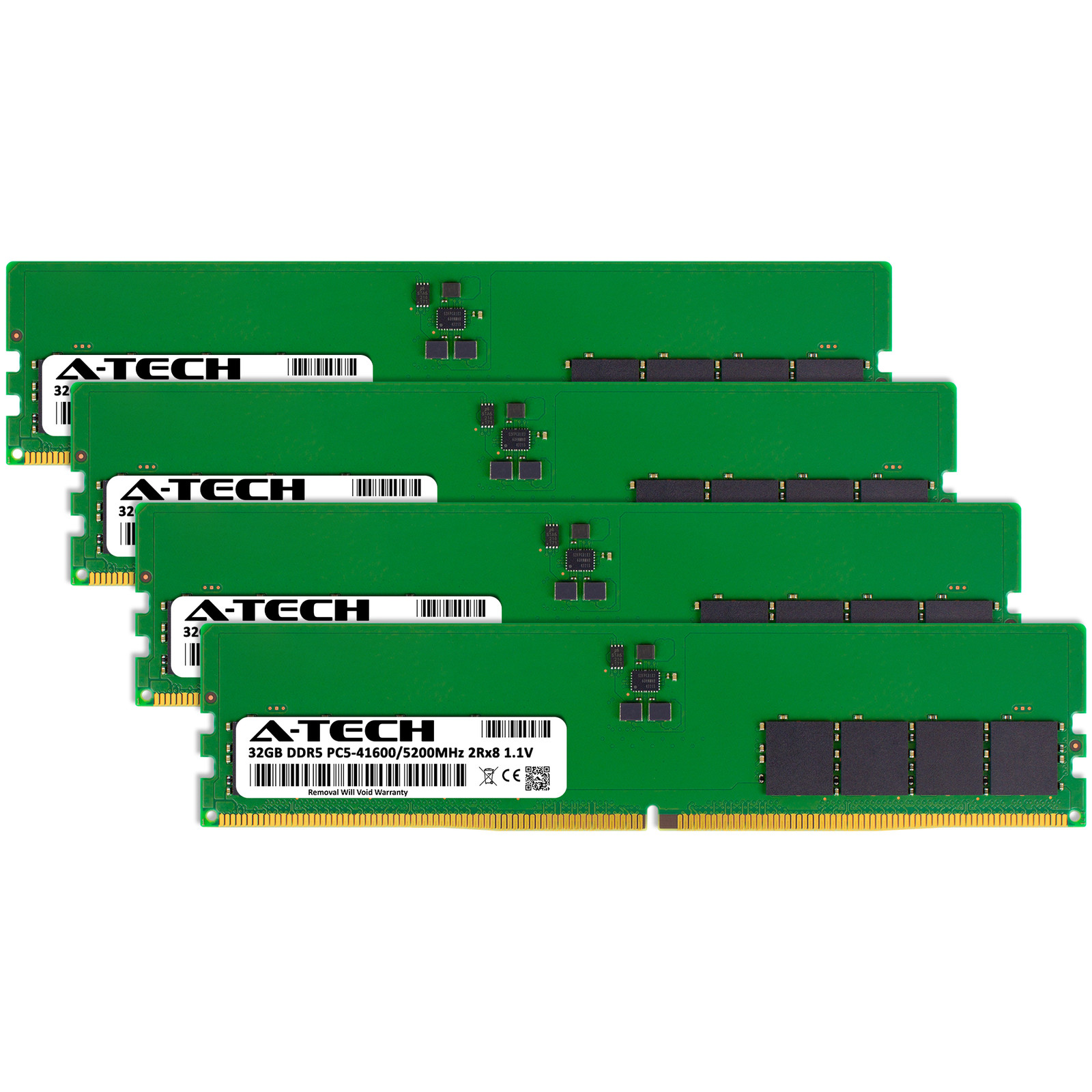 A-Tech 128GB 4x 32GB PC5-41600 DDR5 5200 MHz Non-ECC DIMM Desktop Memory RAM x4
