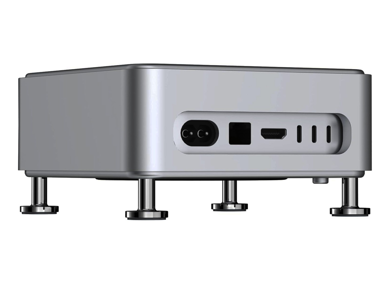 MacMini M4 Holder with Power Switch – Improve Airflows Solid Aluminum Heatsink