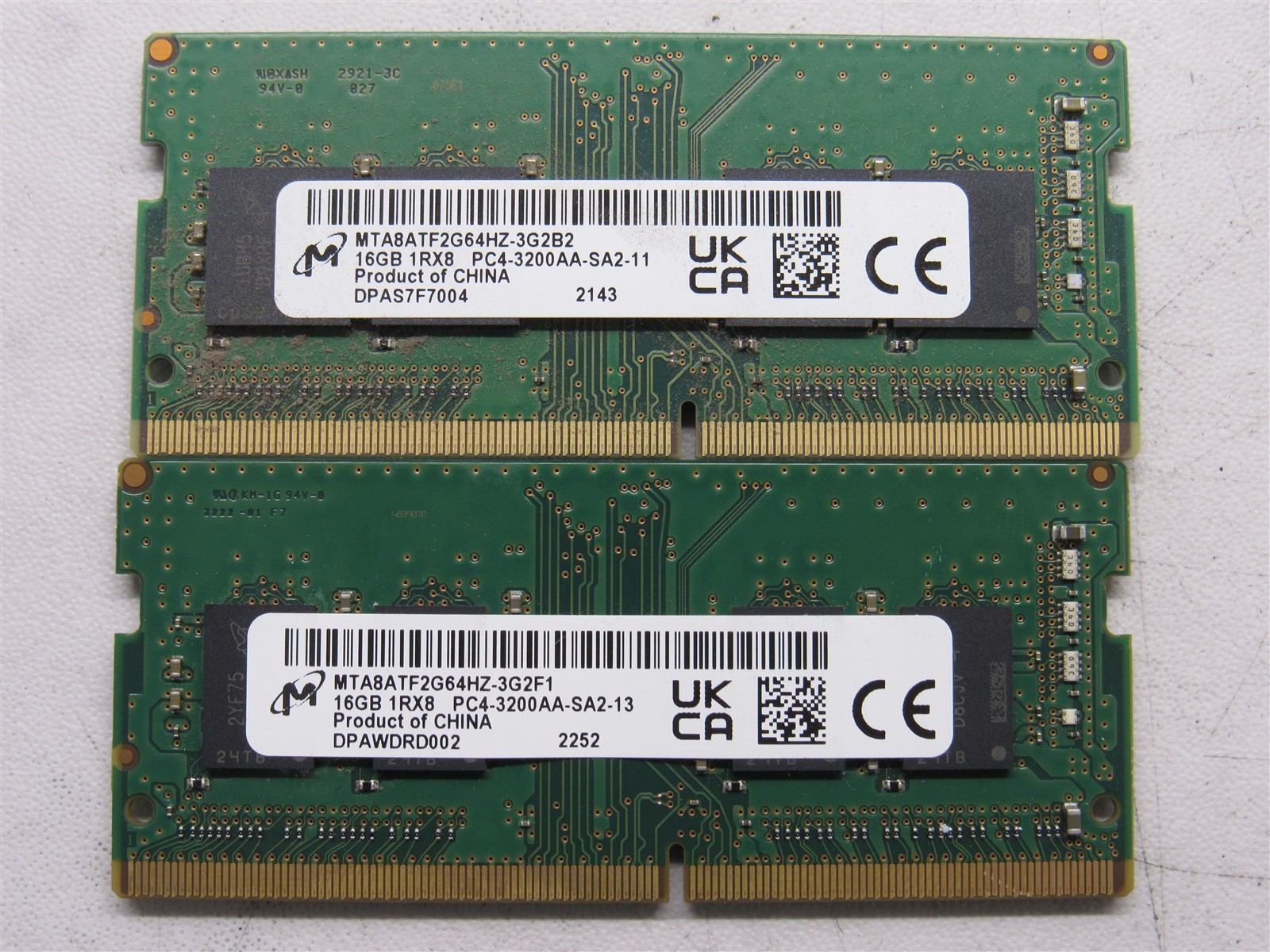32GB KIT – 2x Micron 16GB PC4-3200AA DDR4 25600 SODIMM RAM for LAPTOP