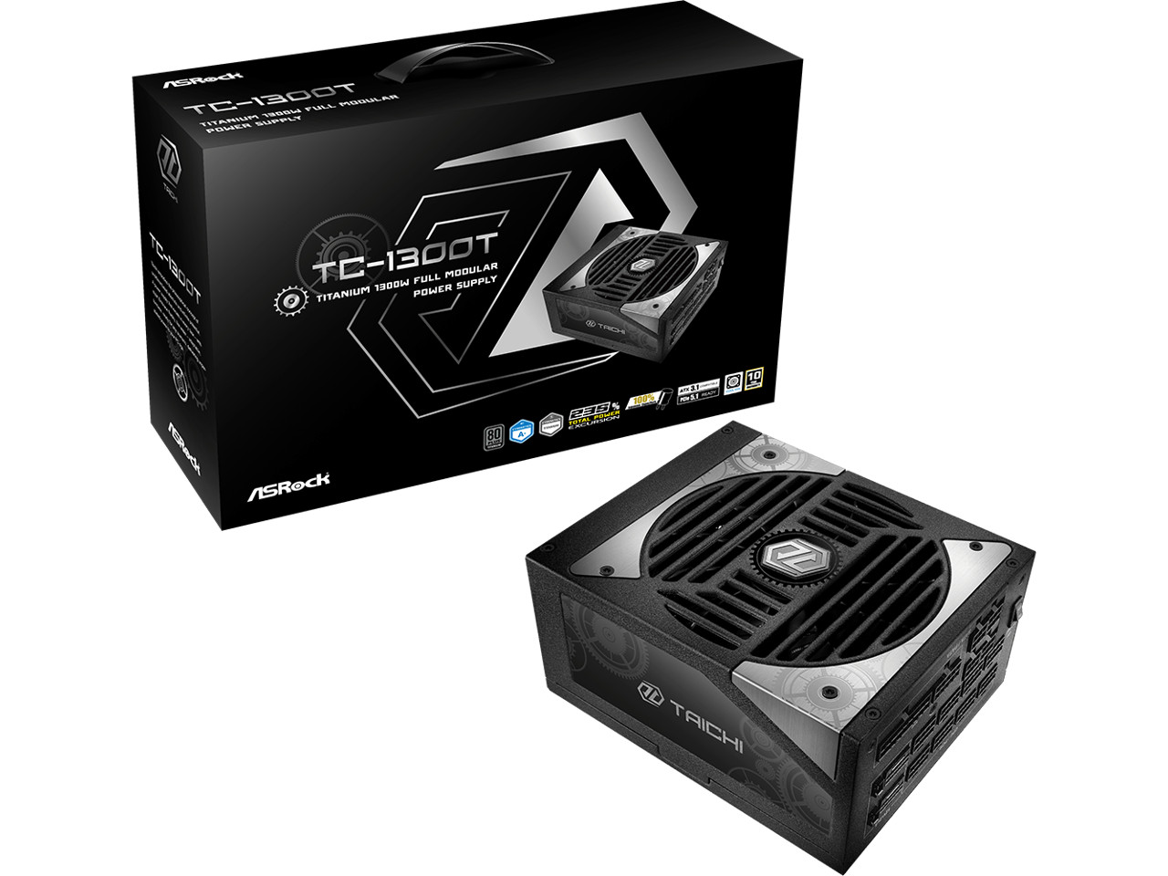 ASRock TC-1300T 1300 W ATX3.1 & PCIe5.1 80 PLUS TITANIUM Certified Full Modular