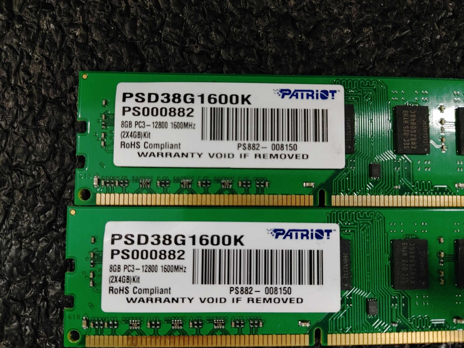 Patriot 8GB (2x4GB) PC3-12800 (DDR3-1600) DDR3 non-ECC Desktop RAM