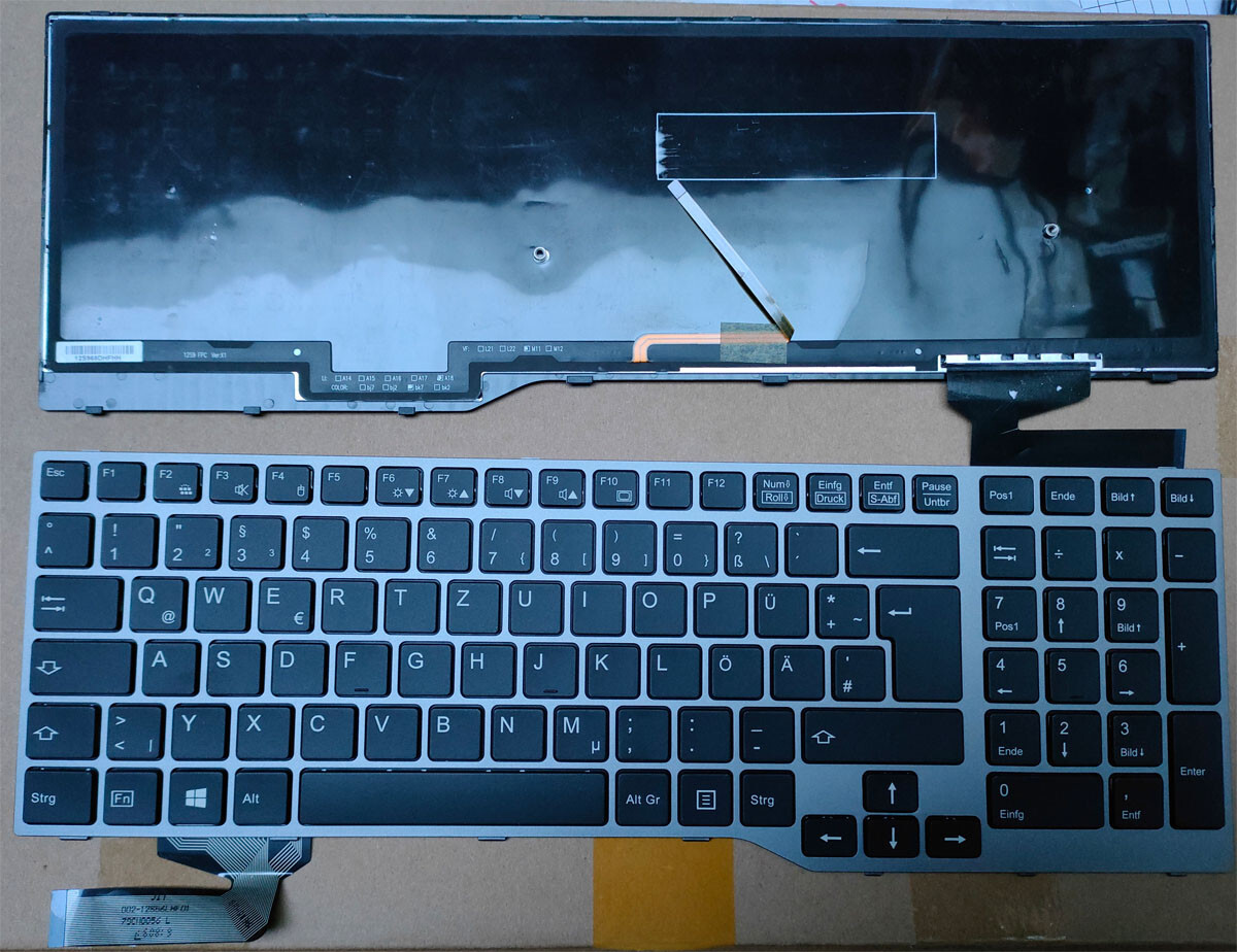 Keyboard Fujitsu Lifebook E753 E754 E756 LED backlit keyboard lighting