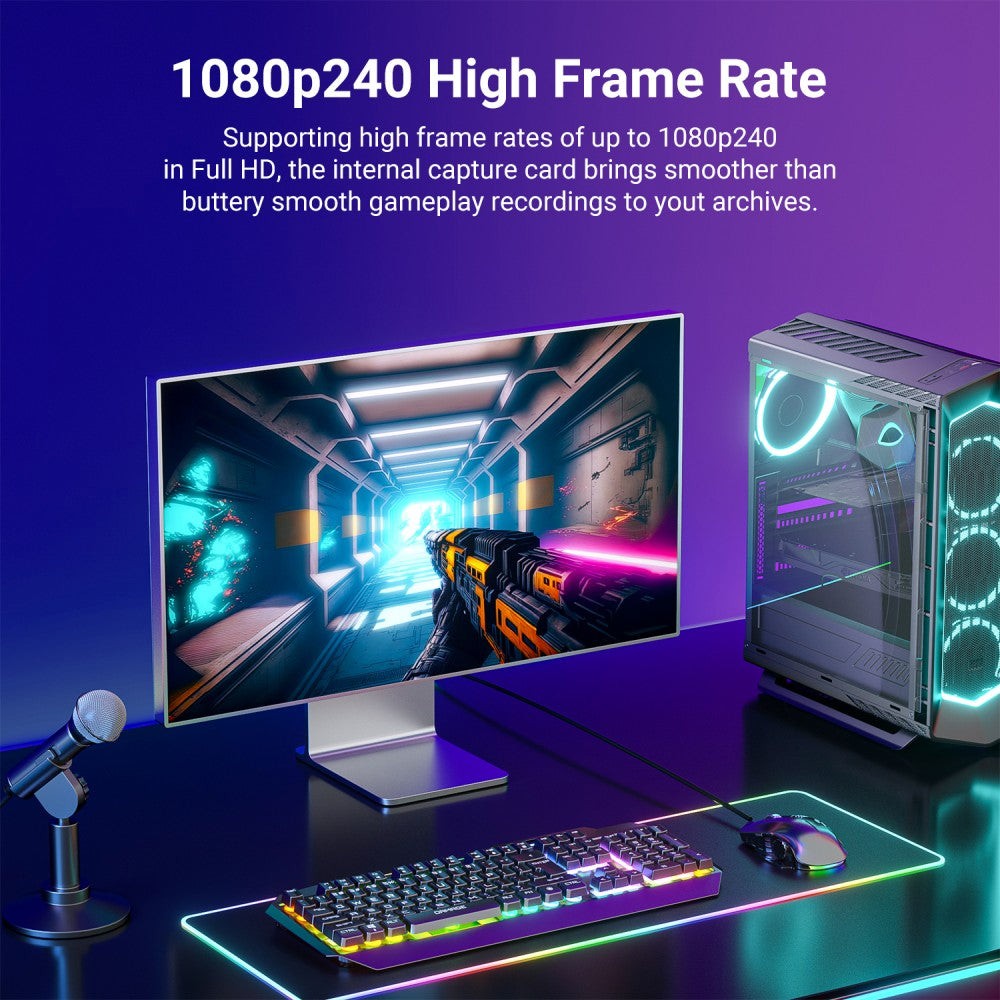 Acasis Internal 4K@60Hz HDMI PCIe Capture Card Loop-Out for Medical Gaming