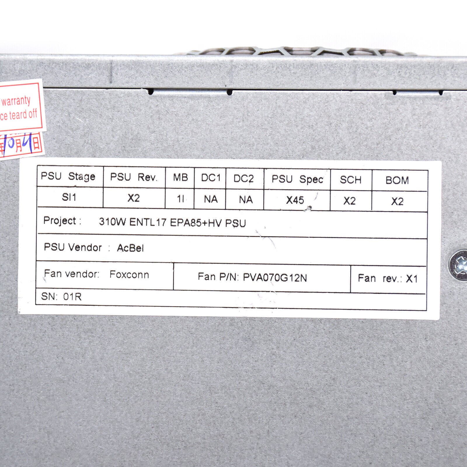 PCG007 901772-001 002 003 004 310W Power Supply for HP 280 288 800 600 G3 MT Rep