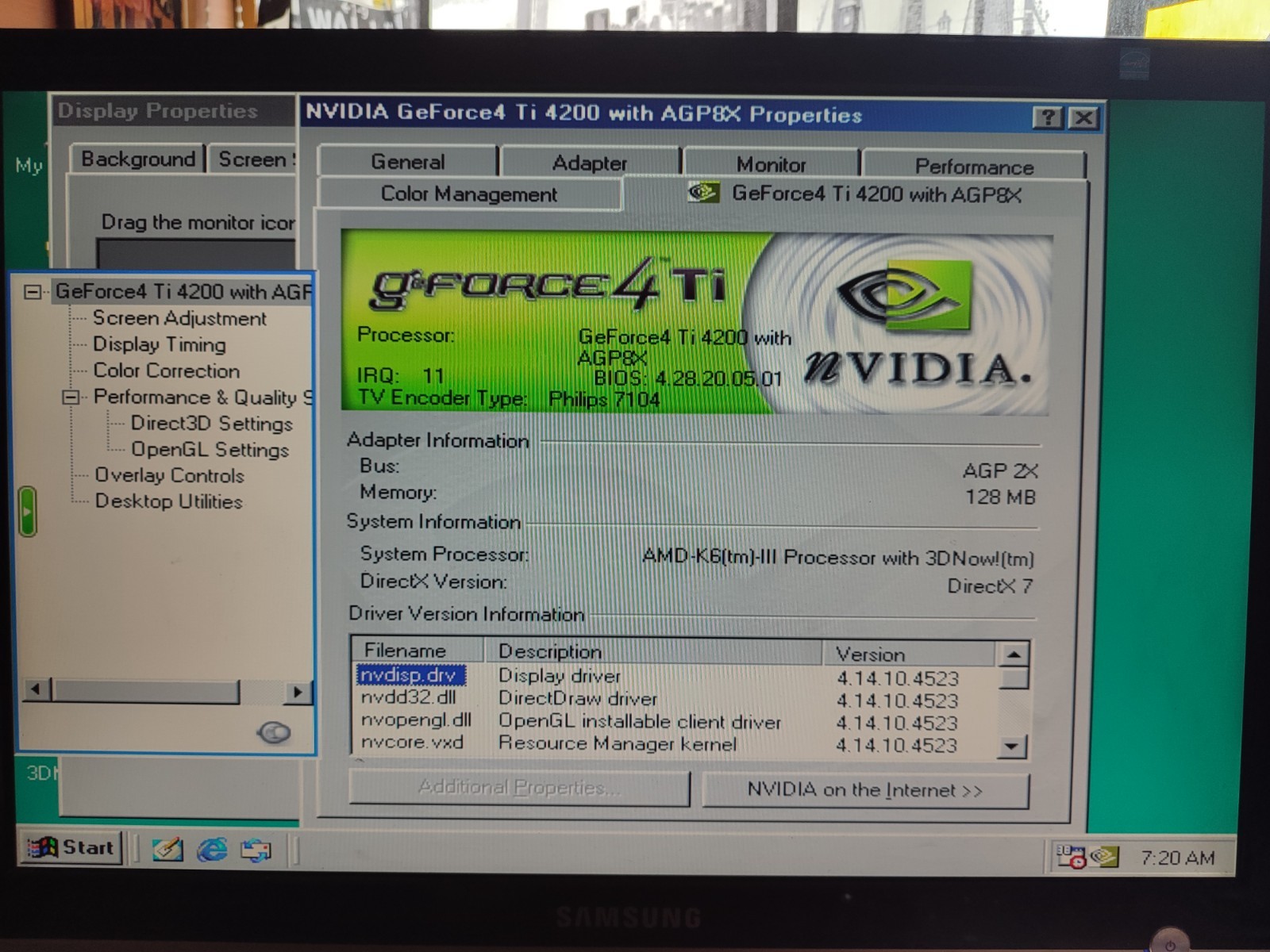MSI NVIDIA GeForce4 Ti4200-8X 128MB AGP Medion MS-8889 Vintage Gaming GPU TESTED
