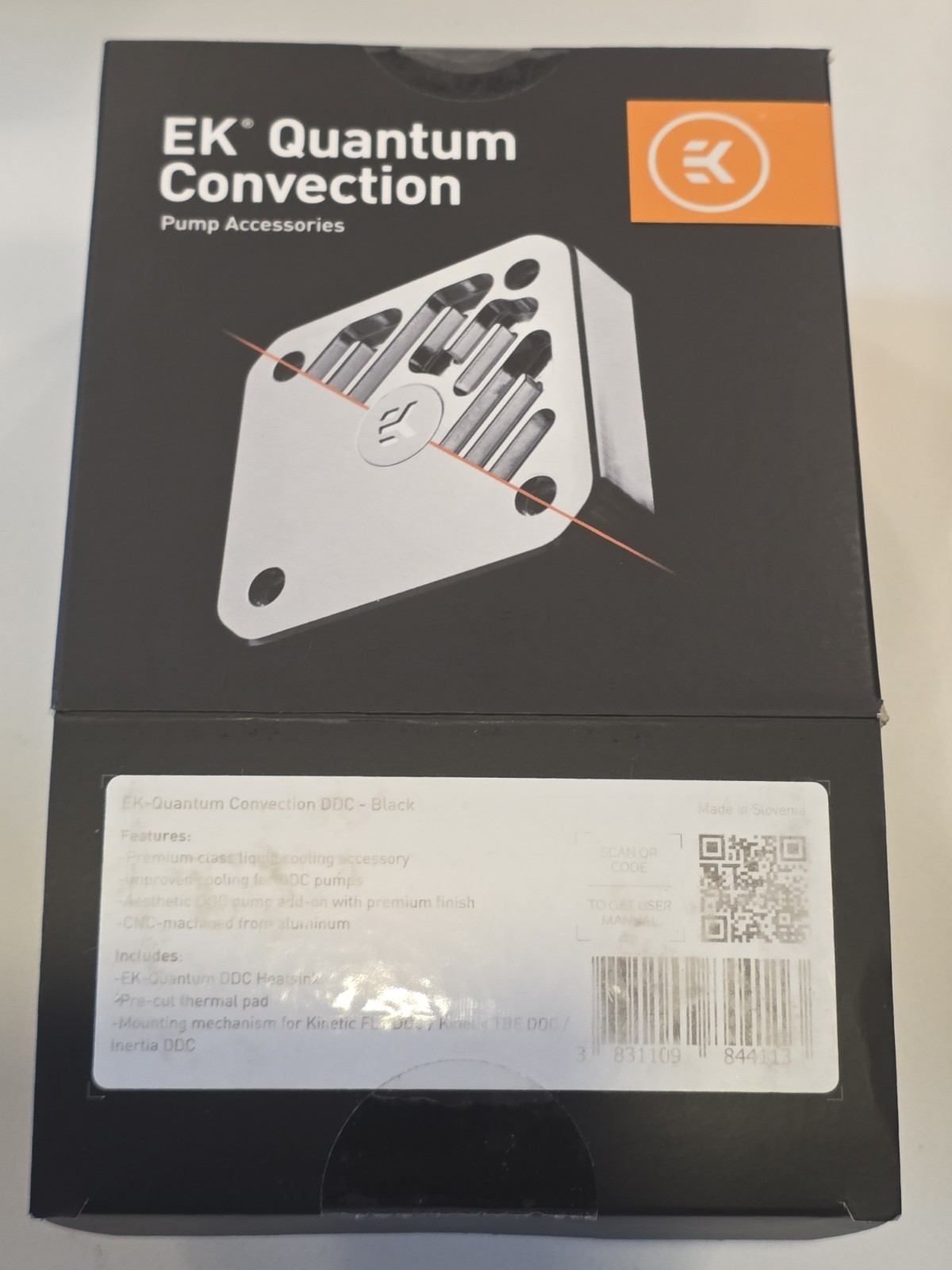 EK Quantum Convection DDC Black Heatsink Cover Open Box