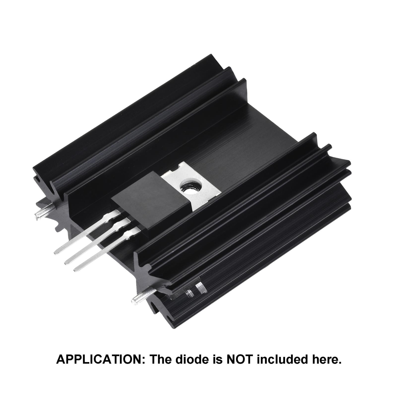 34mm x 25mm x 12mm TO-220 Aluminum Heatsink with 2 Black Pin Holder 10pcs