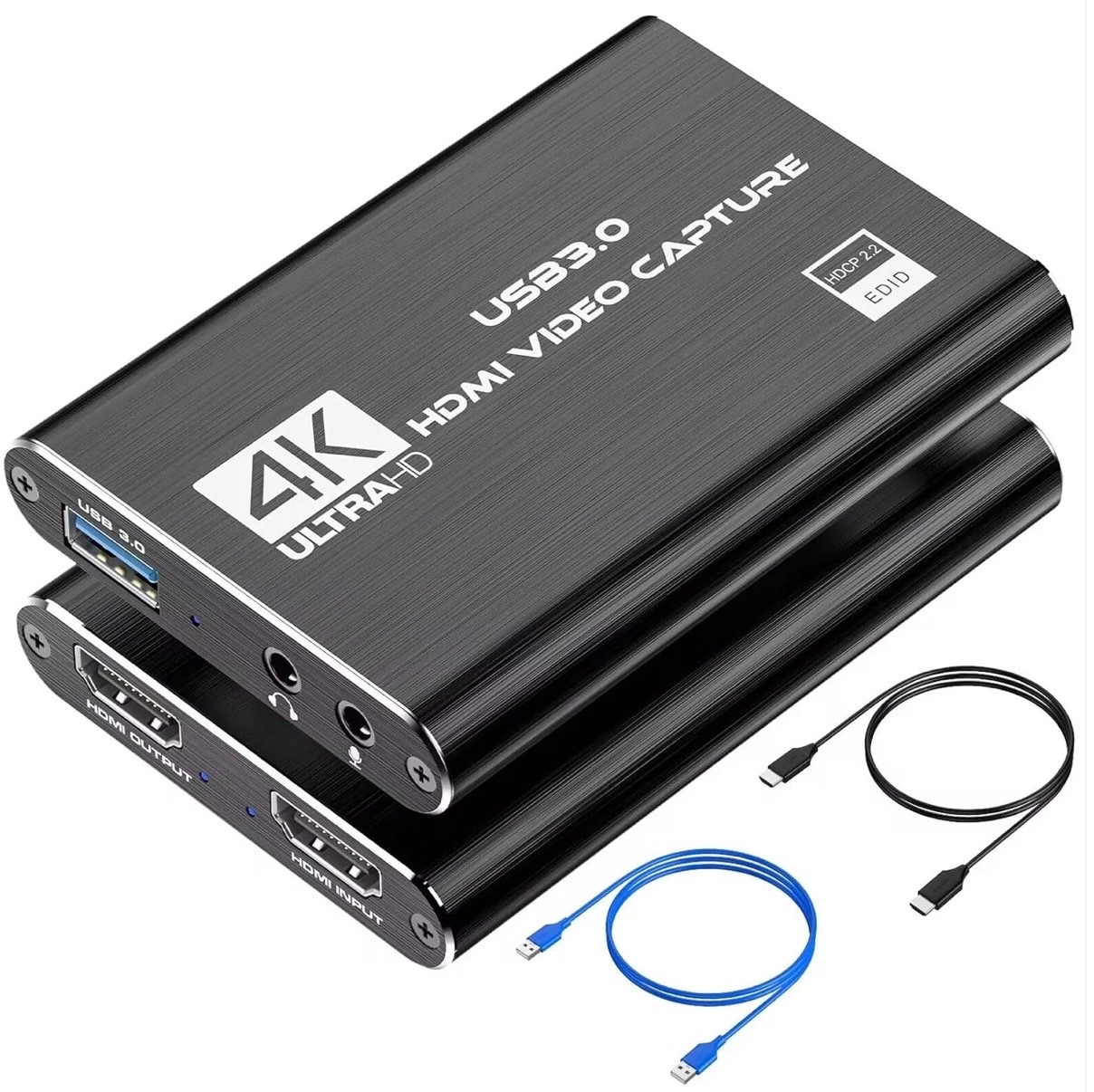 4K HDMI Capture Card for Streaming, Full HD 1080P 60FPS USB Cam Link Game Audio