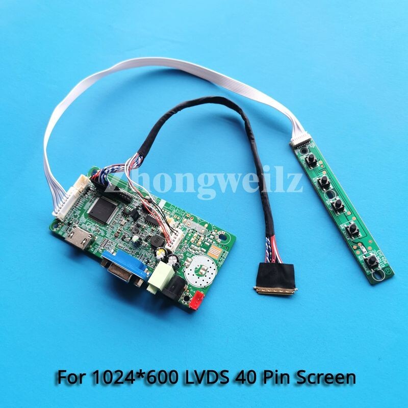 For B101AW06 V0/V1 Laptop 1024×600 LVDS-40 Pin HDMI+VGA Controller Board DIY Kit