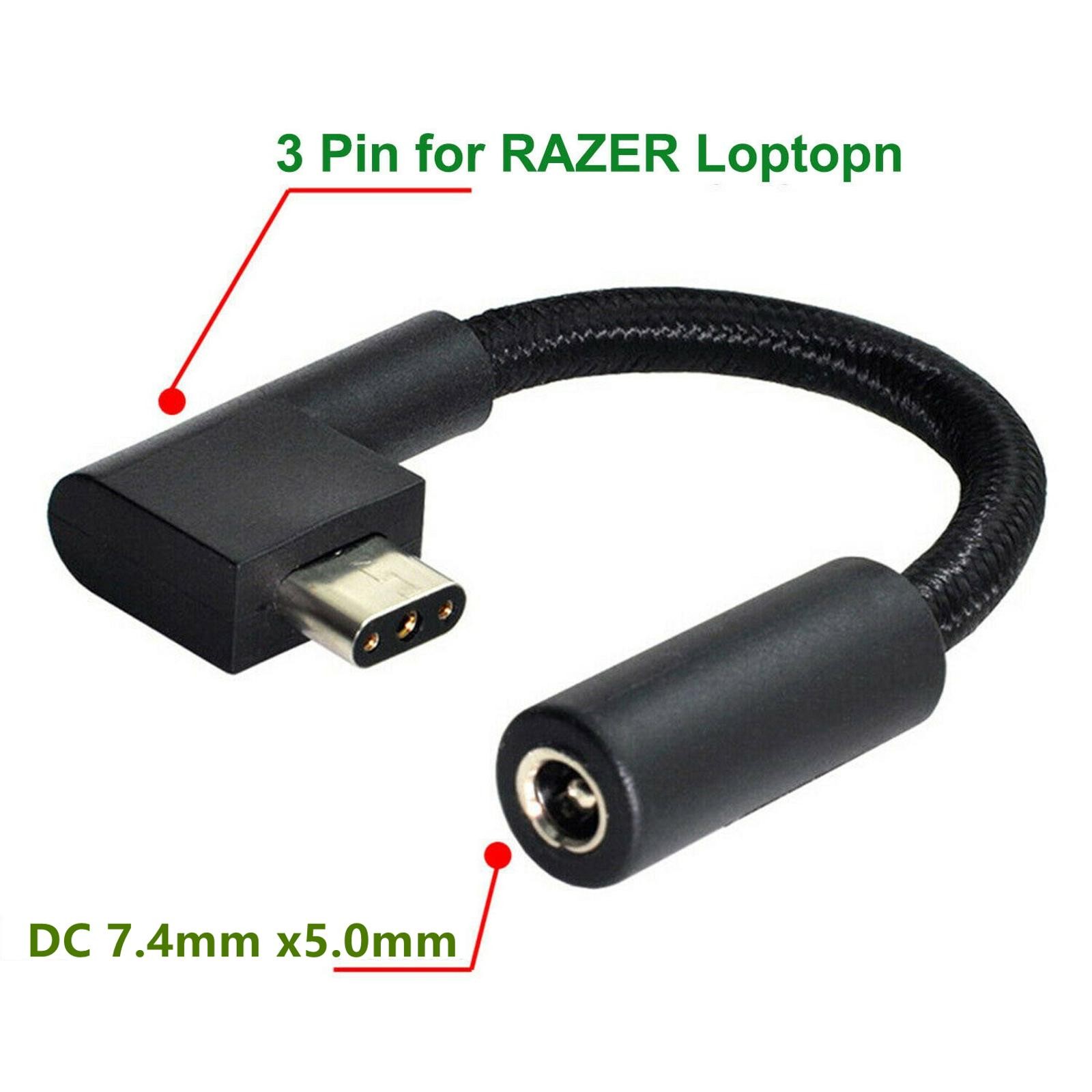 DC 7450 Female to 3 Pin Plug Adapter Converter Laptop Cable For Razer Blade 15 N