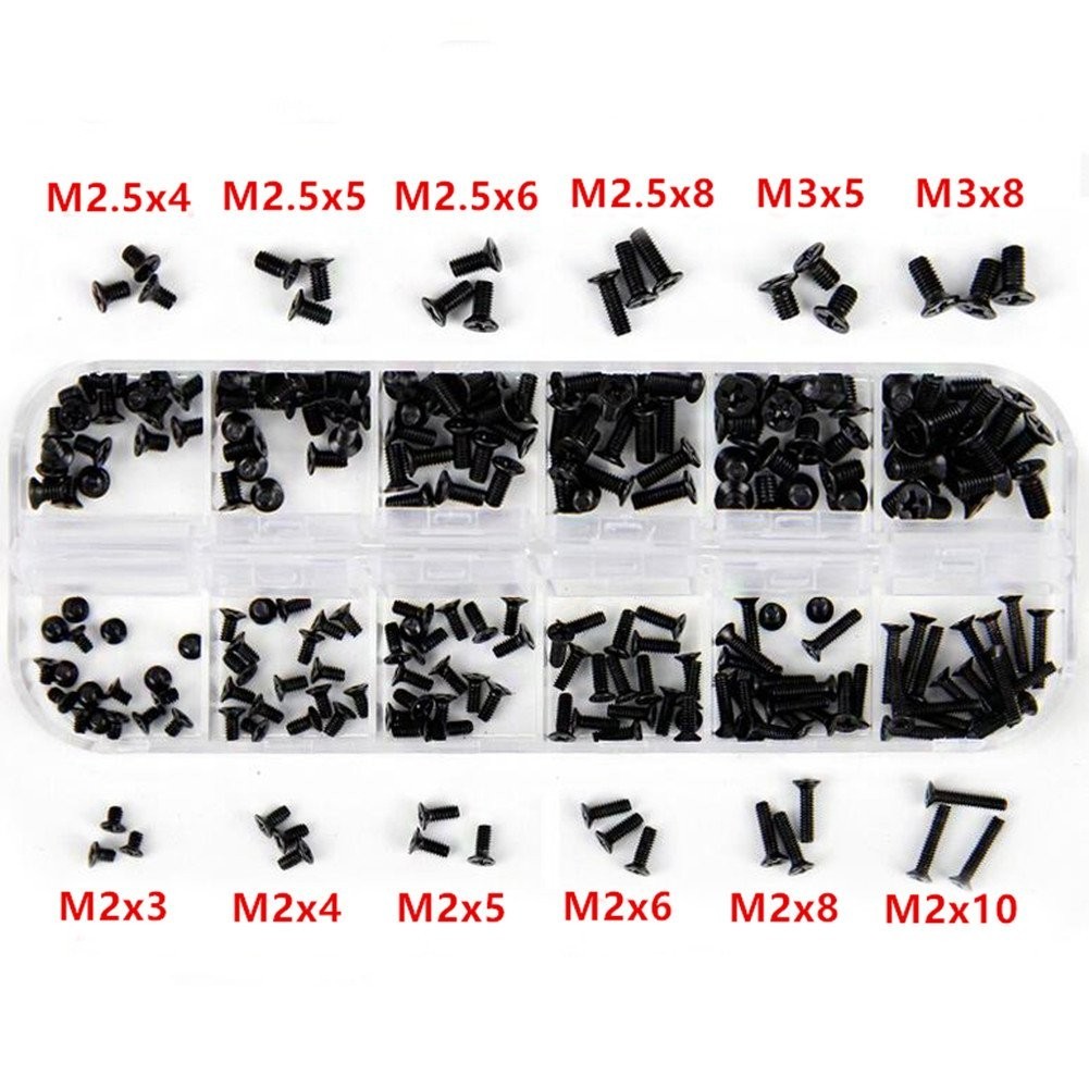 240-Piece Alloy Steel Screw Set for Laptop Repair – Flat Head and Point Styles