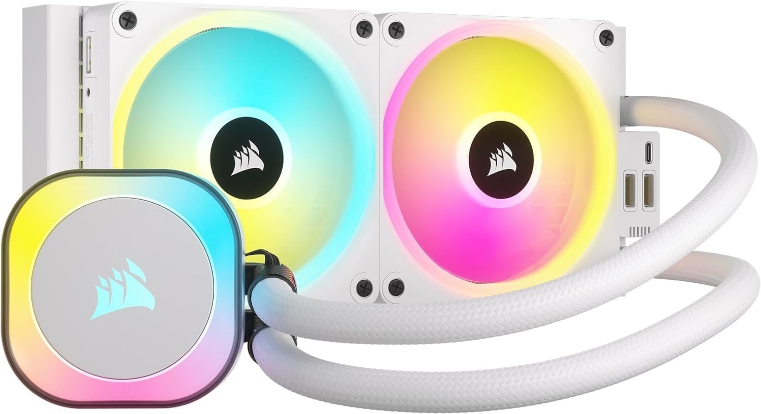 CORSAIR iCUE Link H100i RGB Liquid CPU Cooler – 240mm AIO – QX120 RGB Fans