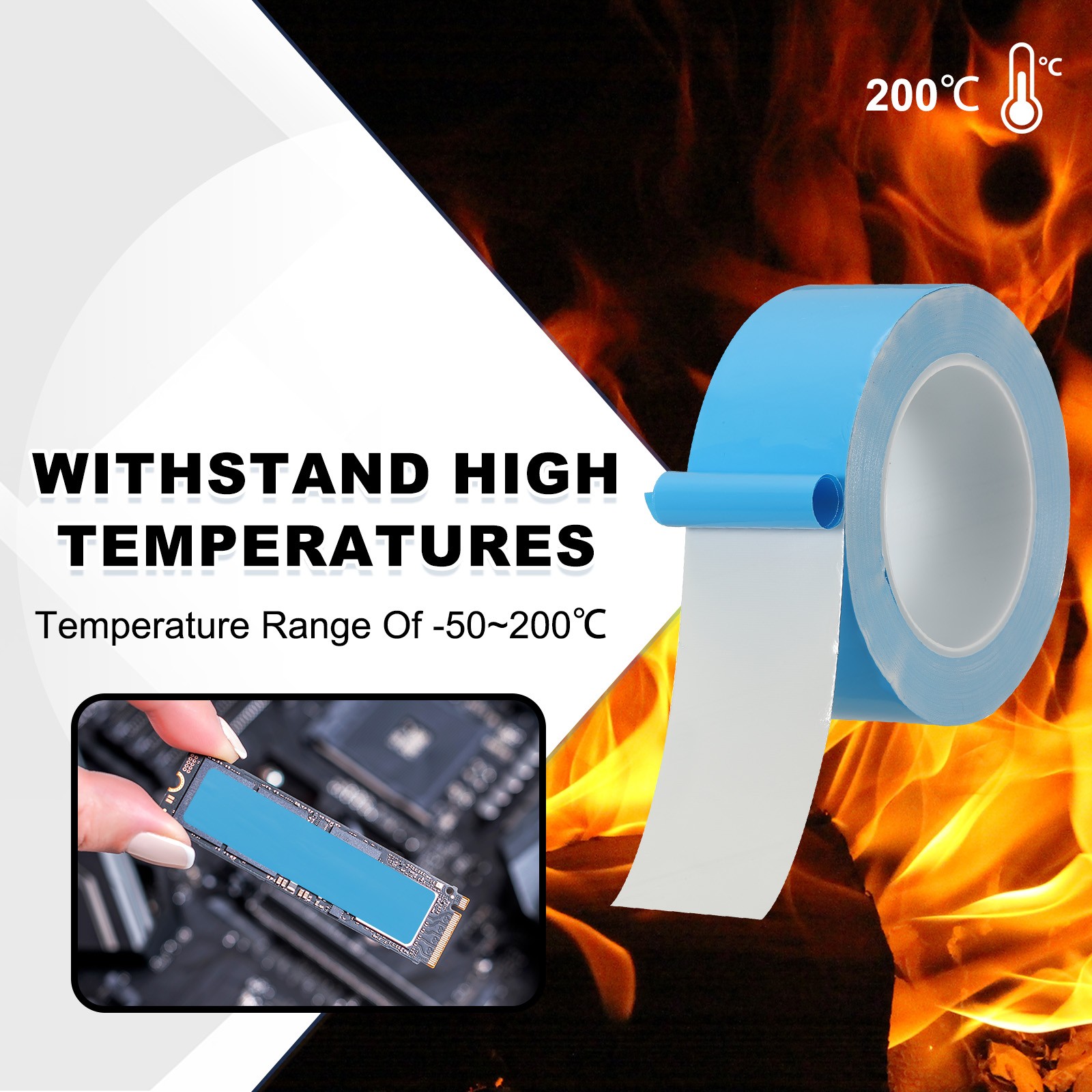 25mx12mmx0.2mm Thermal Adhesive Tape Double Side Adhesive Thermal Tape