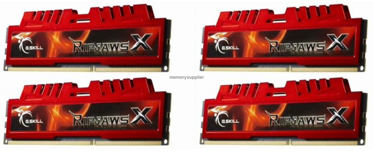 F3-12800CL10Q-32GBXL G Skill RipJaws X Series 32GB Kit (4x8GB) PC3-12800 Memory